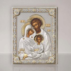 Icona Sacra Famiglia Argento e Oro
