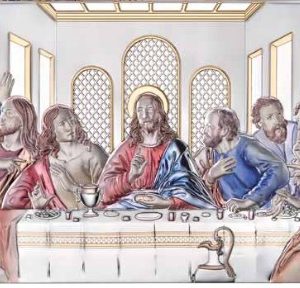 Ultima Cena Argento, Oro e Colore - Lavorata a Mano