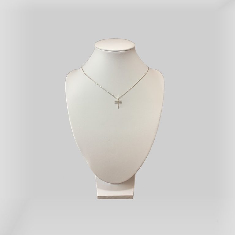 COLLANA Croce - ARGENTO 925 e cristallo - lavorata a mano