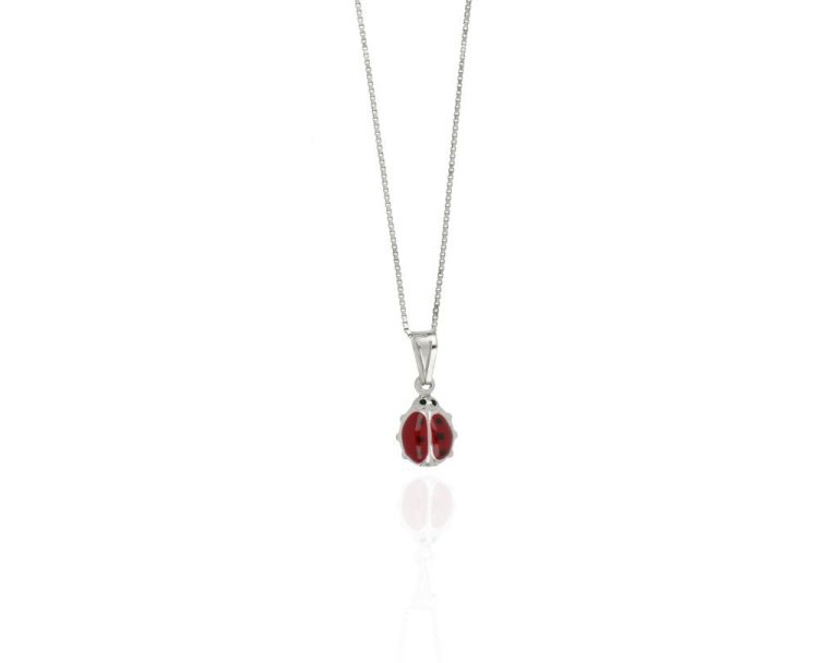 Collana coccinella argento 925 e smalto