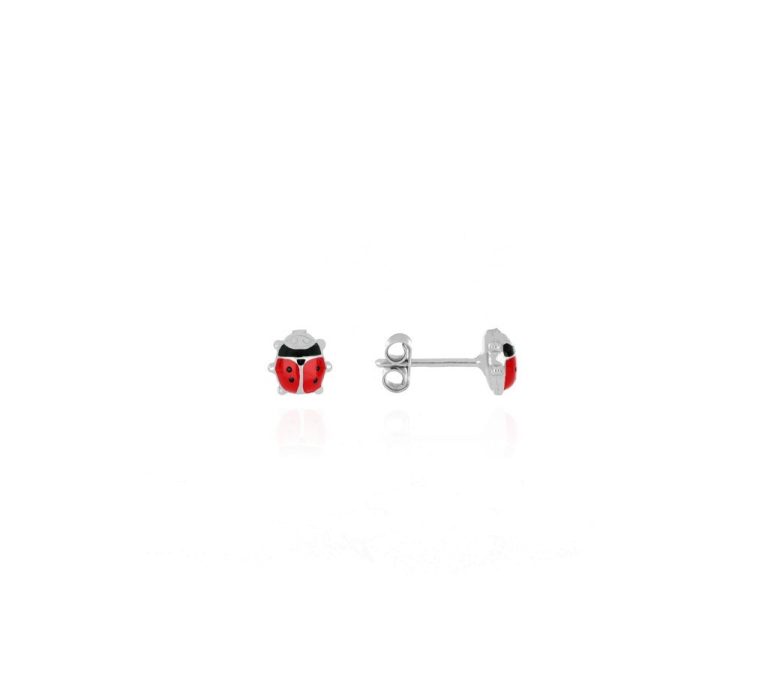 Orecchini coccinella argento 925 e smalto