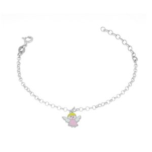 Bracciale angioletto argento 925 e smalto