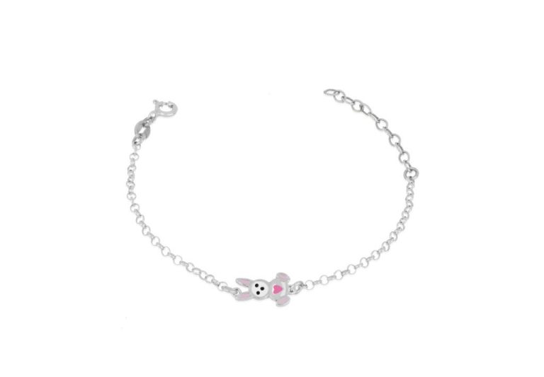 Bracciale coniglietto argento 925 e smalto