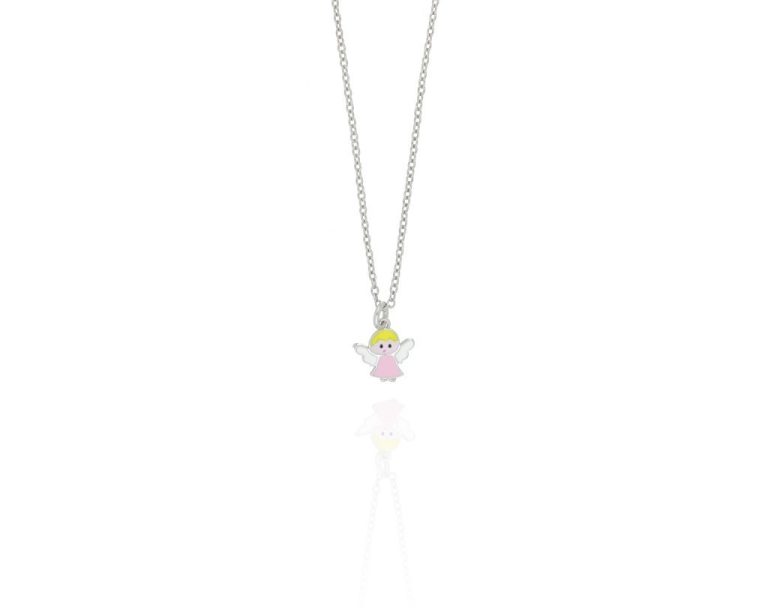 Collana angioletto argento 925 e smalto