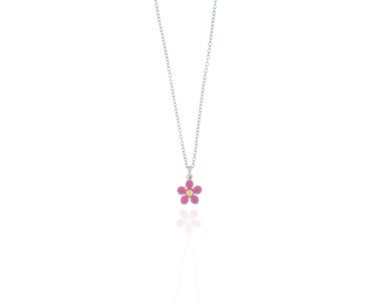 Collana fiorellino argento 925 e smalto