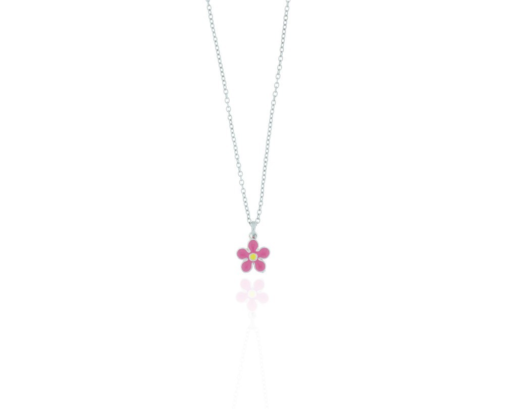 Collana fiorellino argento 925 e smalto