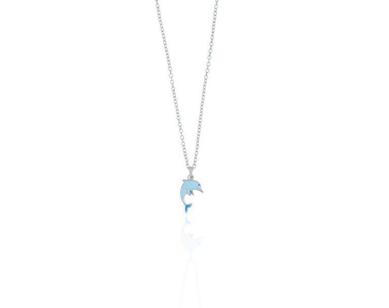 Collana delfino argento 925 e smalto