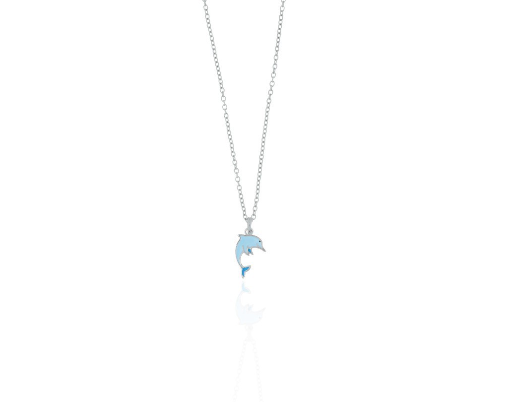 Collana delfino argento 925 e smalto