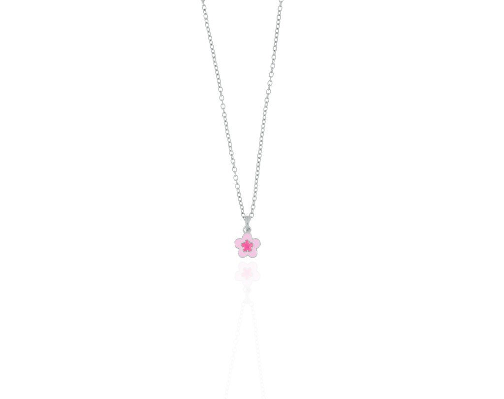 Collana fiorellino bicolore argento 925 e smalto