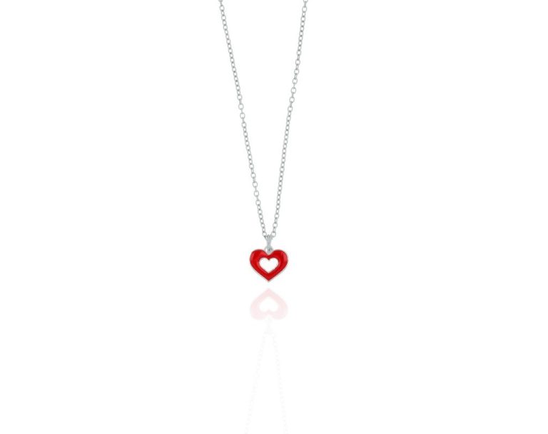 Collana cuoricino argento 925 e smalto