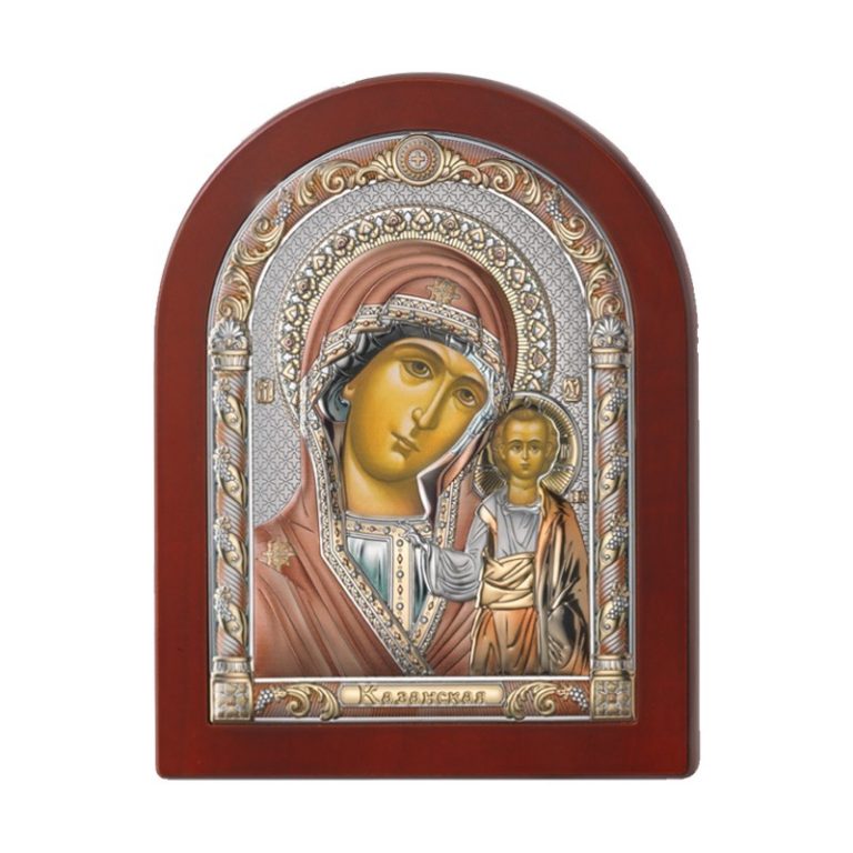Madonna di Kazan Argento/Colore e Radica Noce