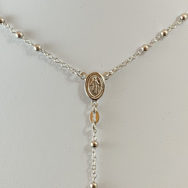COLLANA ROSARIO CLASSICA - Argento 925 Realizzata a Mano