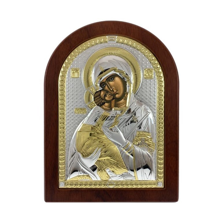 Vergine Vladimir Argento/oro e Radica Noce