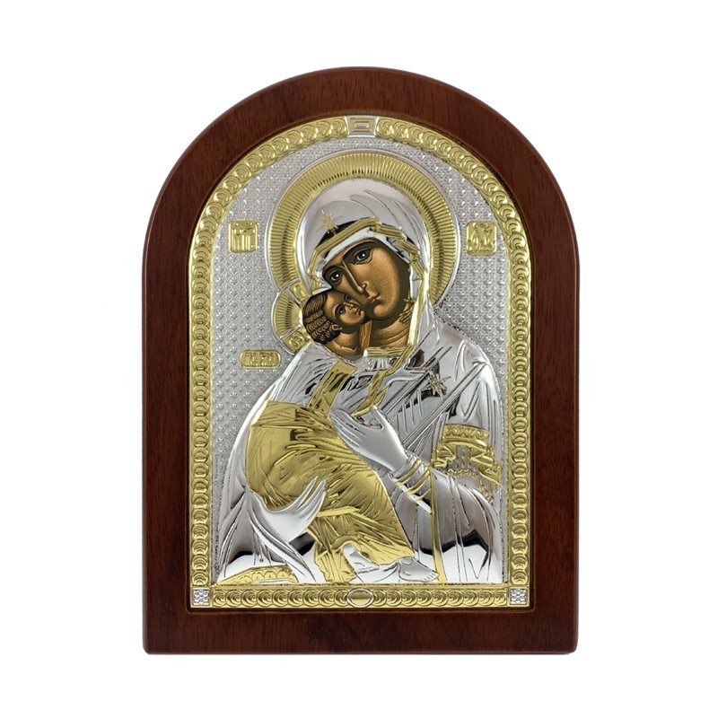 Vergine Vladimir Argento/oro e Radica Noce