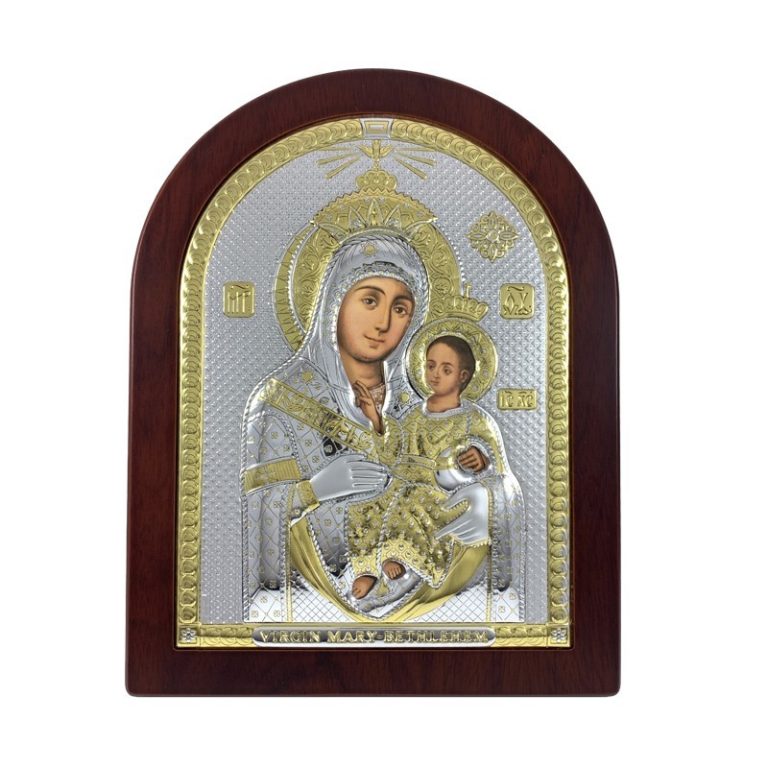 Vergine di Betlemme Argento/oro e Radica Noce