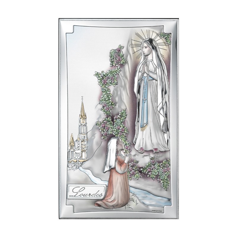 Madonna di Lourdes Argento e Colore