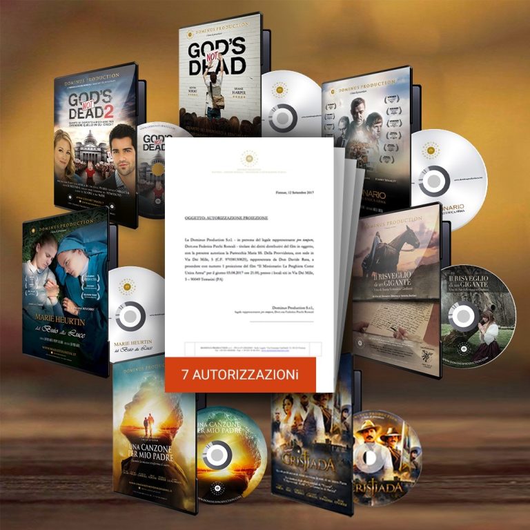 I primi 7 film Dominus in DVD + Autorizzazione + SCHEDE DIDATTICHE