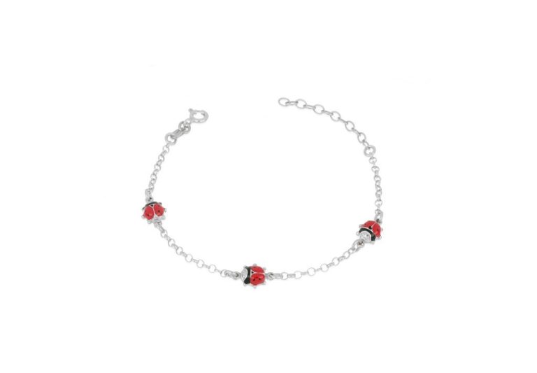 Bracciale coccinella argento 925 e smalto