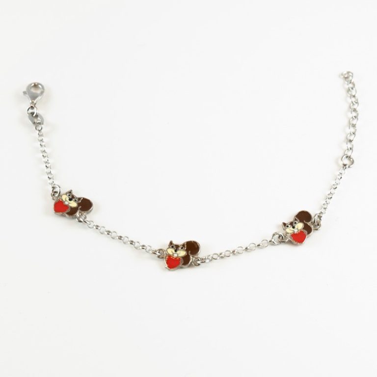 Bracciale scoiattolo argento 925 e smalto