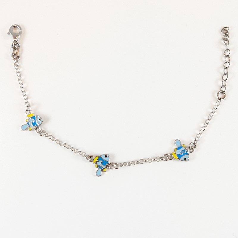 Bracciale pesciolino argento 925 e smalto