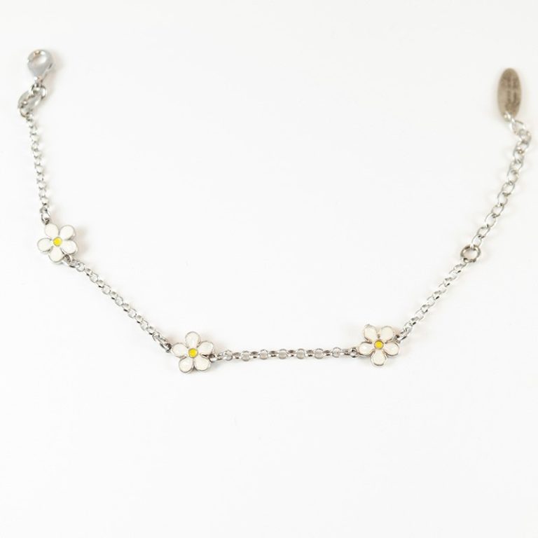 Bracciale margherita argento 925 e smalto