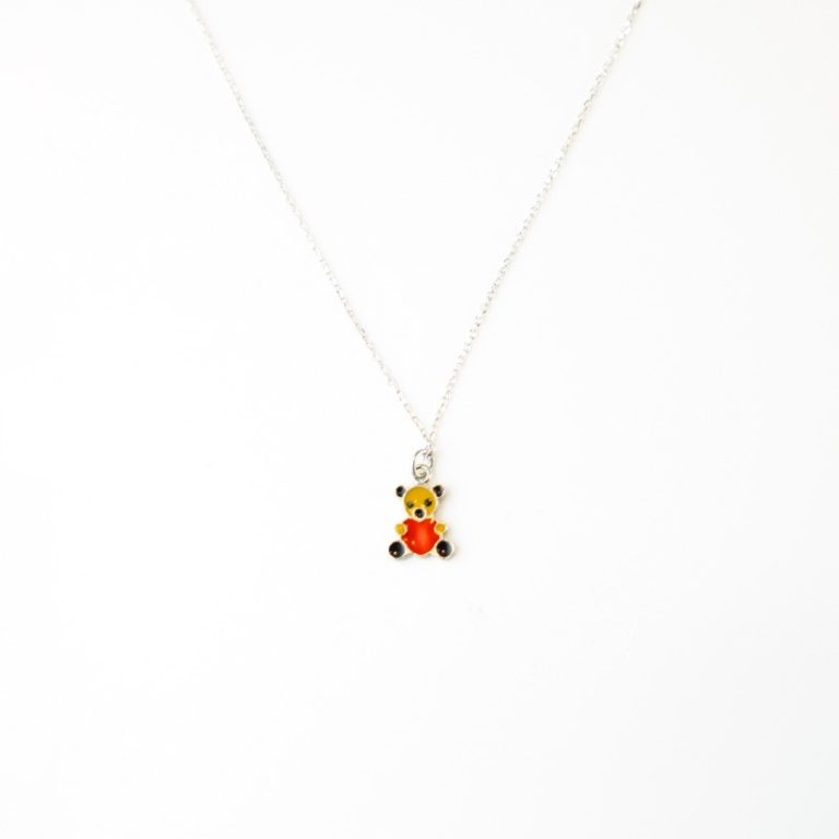 Collana orsetto argento 925 e smalto