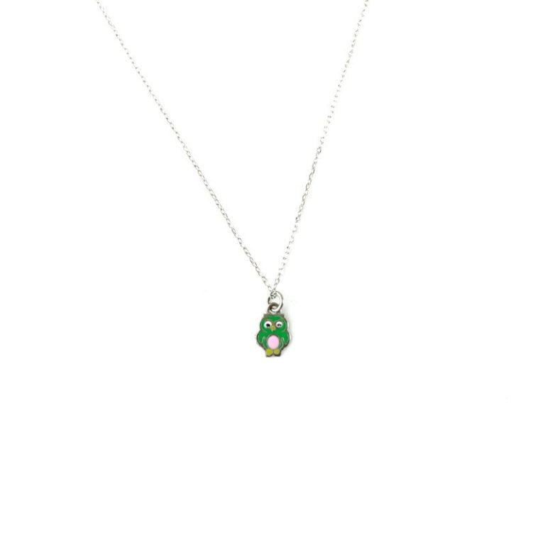 Collana Gufo colorato argento 925 e smalto