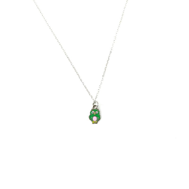 Collana Gufo colorato argento 925 e smalto