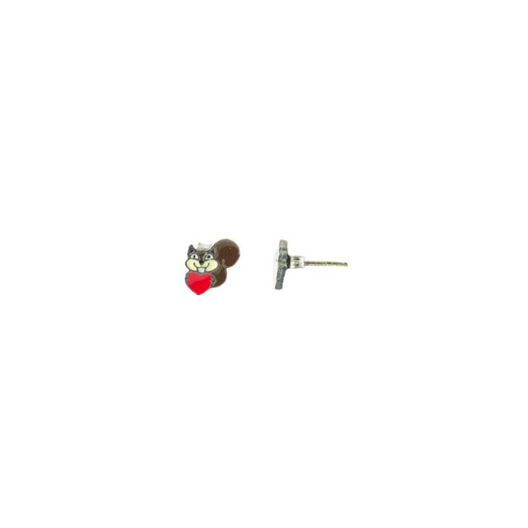 Orecchini Scoiattolo argento 925 e smalto