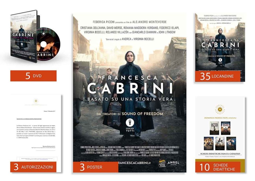 Francesca Cabrini - Pacchetto Proiezione 3 Autorizzazioni + 5 DVD + Schede Didattiche
