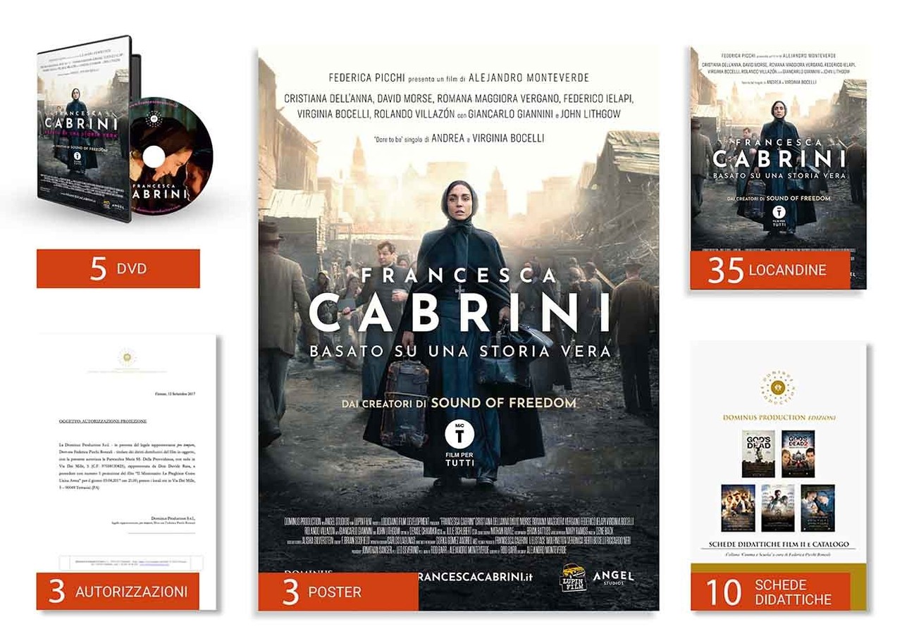 Francesca Cabrini - Pacchetto Proiezione 3 Autorizzazioni + 5 DVD + Schede Didattiche