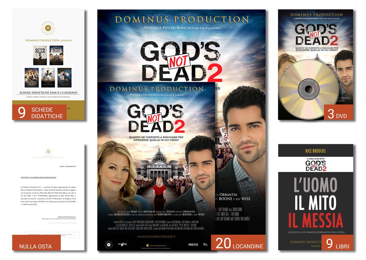 GOD’S NOT DEAD 2 - PACCHETTO PROIEZIONE 5 AUTORIZZAZIONI + LIBRI/DVD + SCHEDE DIDATTICHE