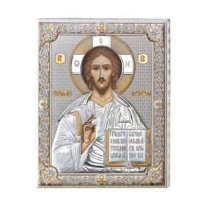 Icona Cristo Argento e Oro