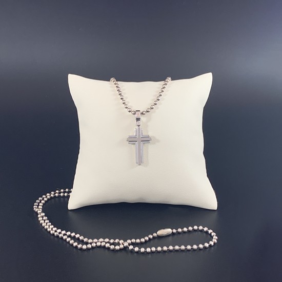 COLLANA CROCE MODERNA - Argento 925 - Lavorata a Mano